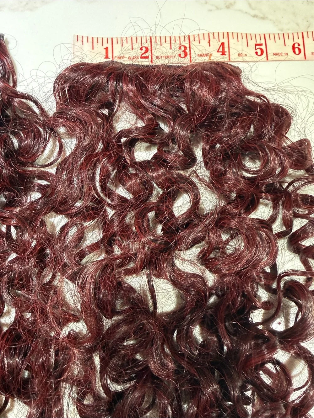 HAIR, 18” Wavy/Curly Lace Clip In Extensions(4) Burgundy/Wine/Red